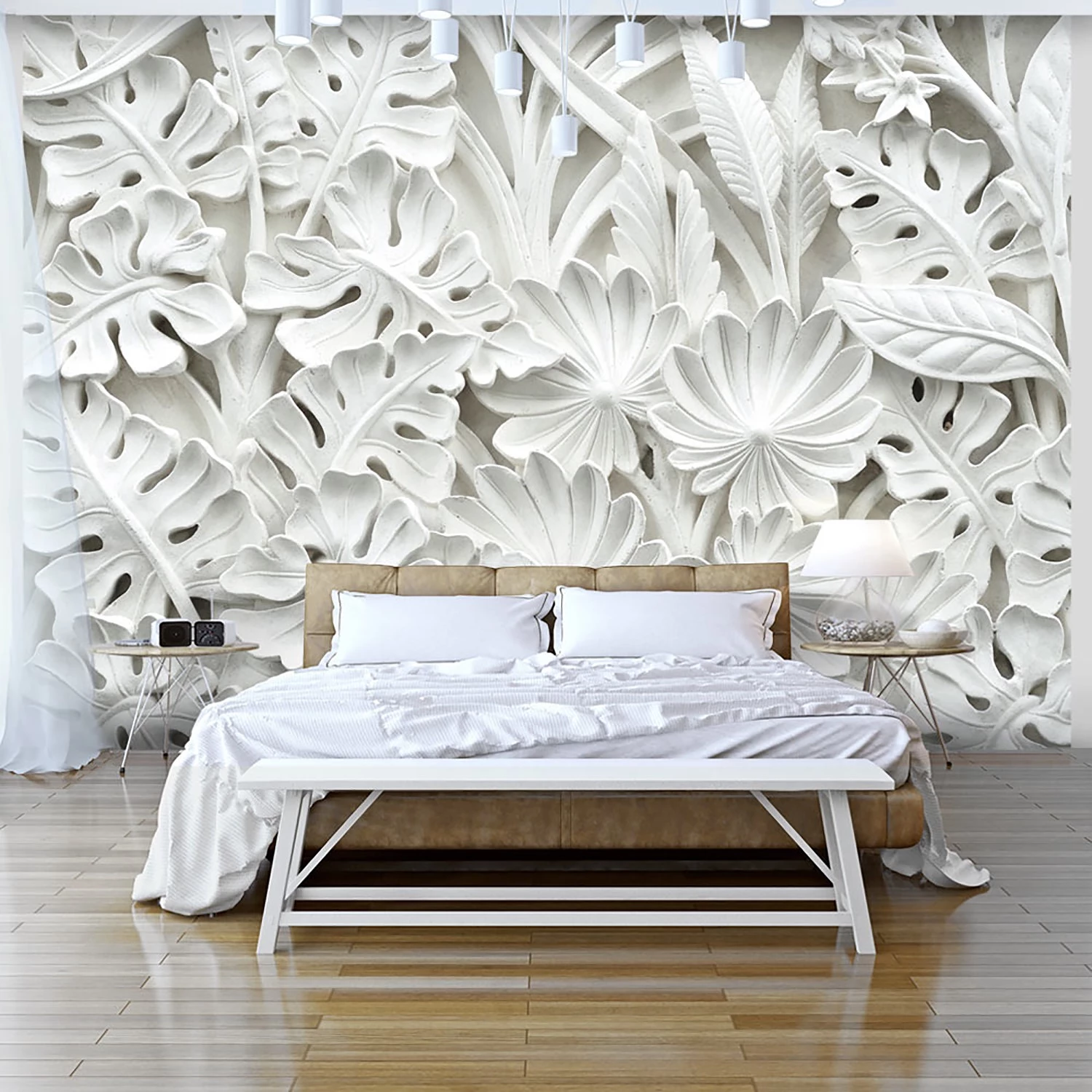 Artgeist Papier peint en intissé Jardin secret - Papier peint en intissé premium - Blanc - 350 x 245 cm – Image 2