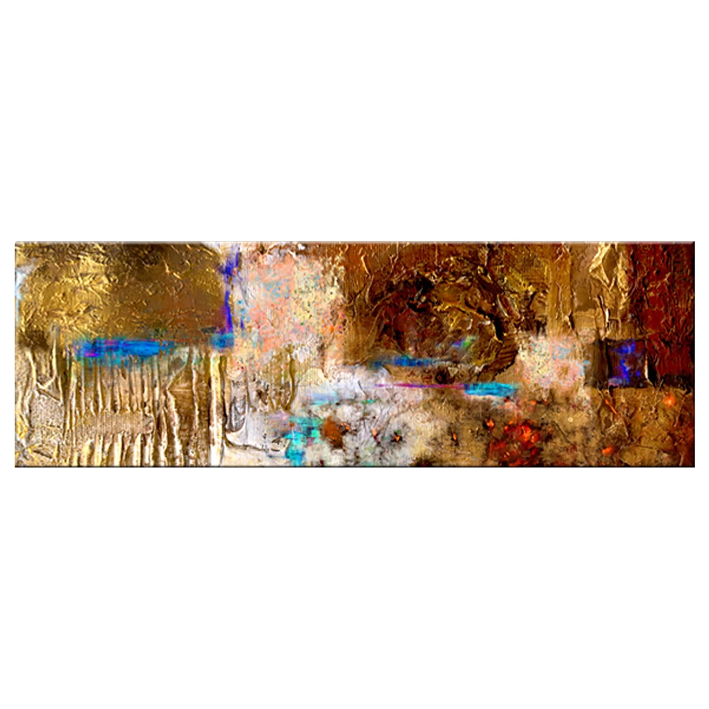 Artgeist Tableau déco Golden Structure - Toile - 120 x 40 cm