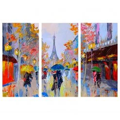 Artgeist Tableau déco Rainy Paris - Toile - Multicolore - 120 x 80 cm