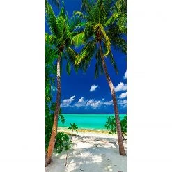 Artgeist Papier peint intissé pour porte Island I - Papier peint en intissé premium - Multicolore - Largeur : 80 cm