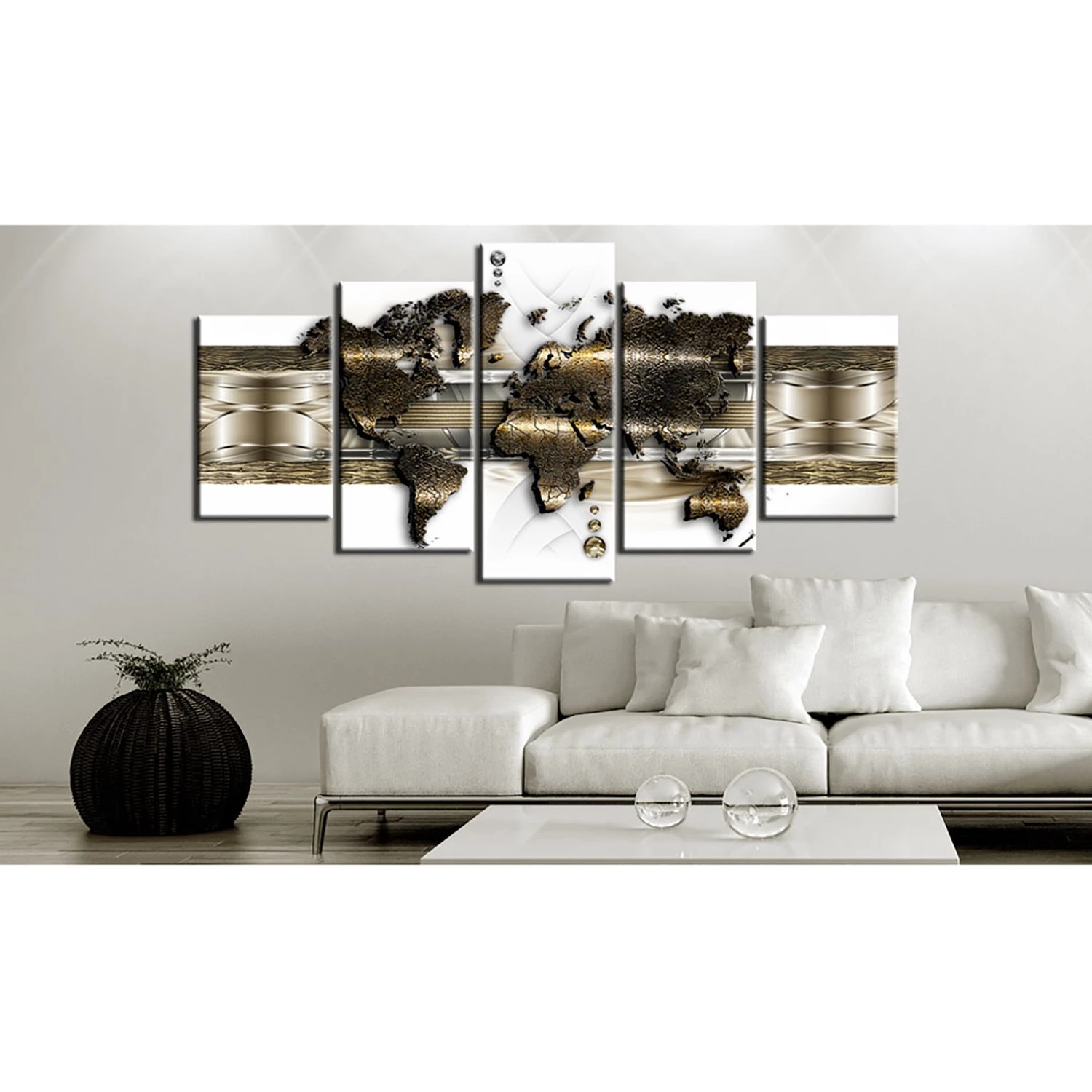 Artgeist Tableau déco Metalic World - Toile - Doré - 200 x 100 cm – Image 2