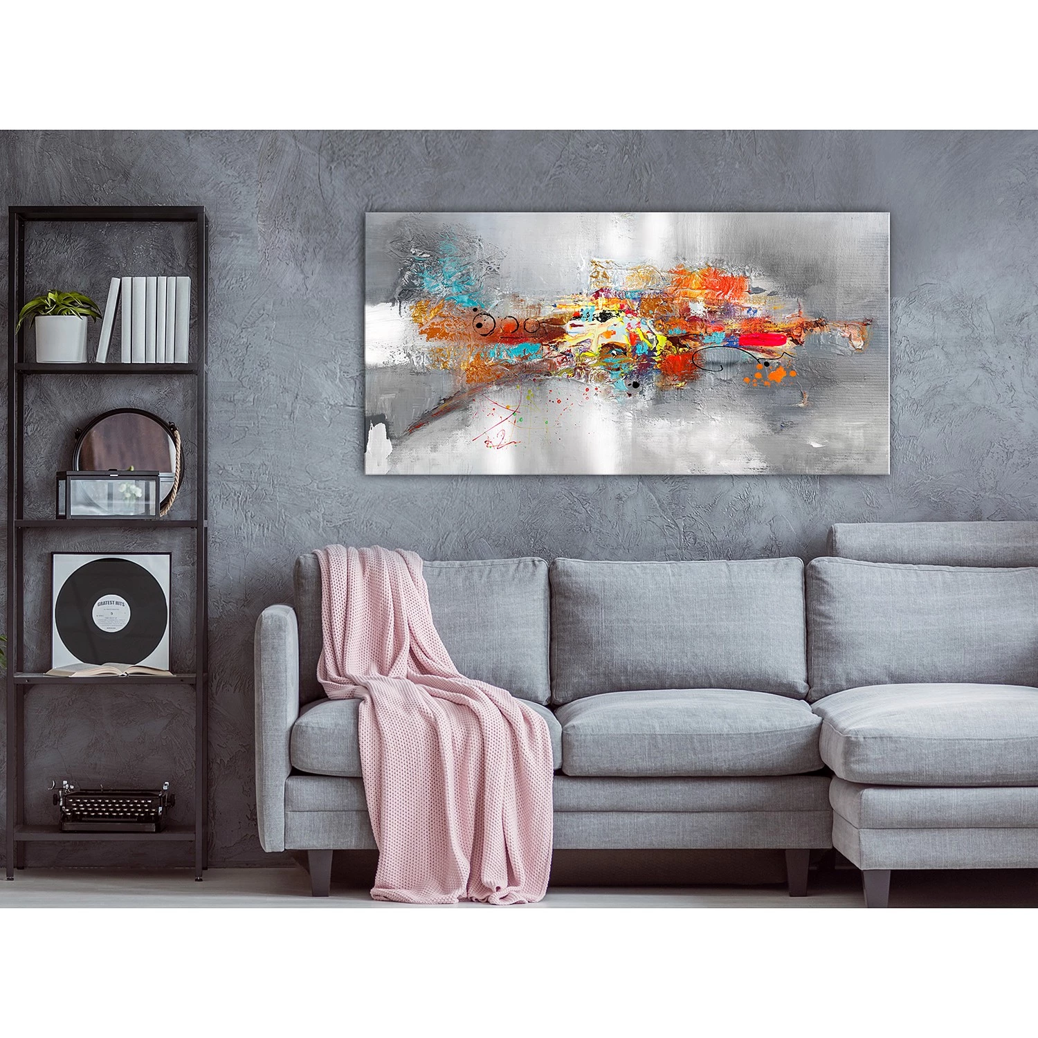 Artgeist Tableau déco Dominant Wide - Toile - Gris - 120 x 60 cm – Image 2