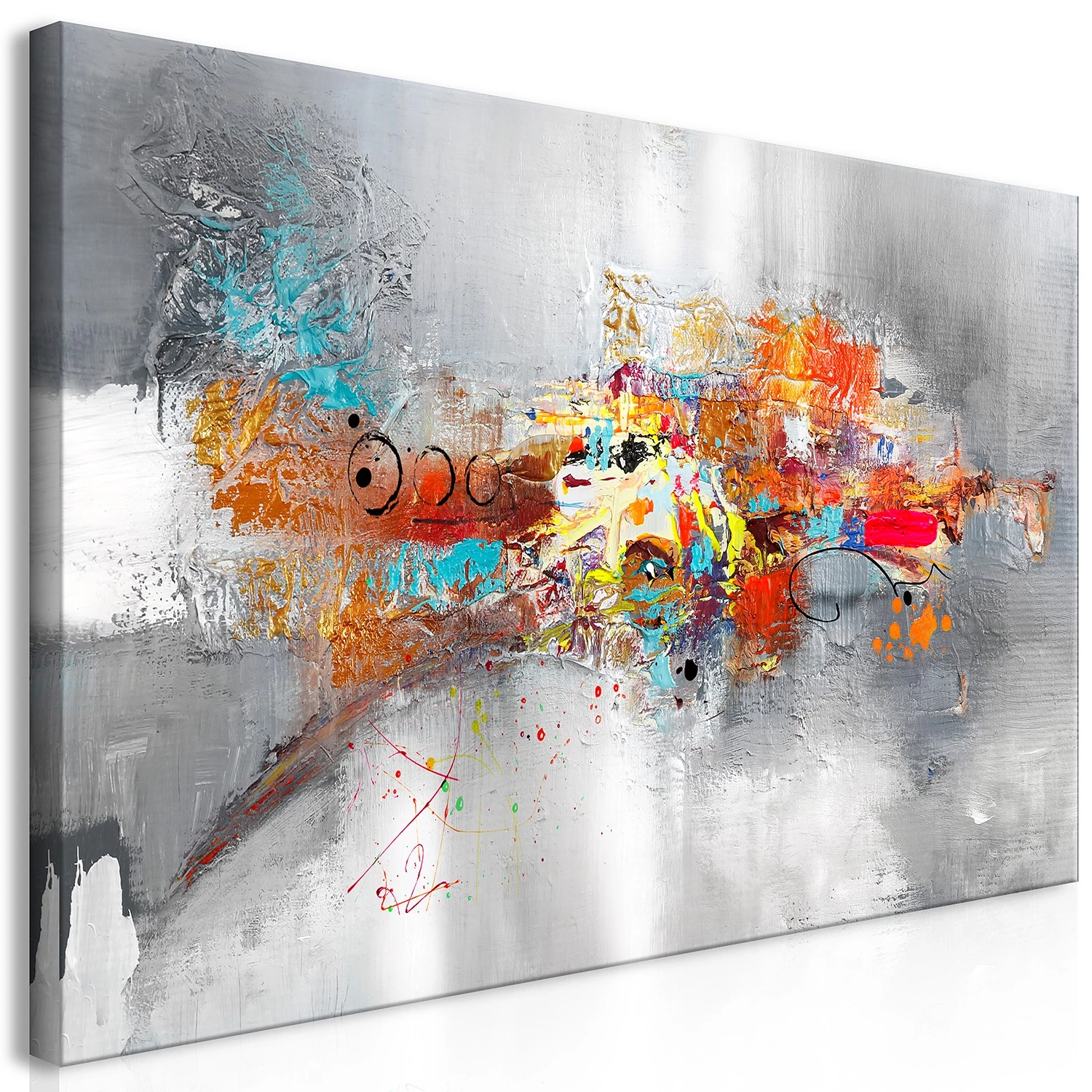 Artgeist Tableau déco Dominant Wide - Toile - Gris - 120 x 60 cm – Image 3