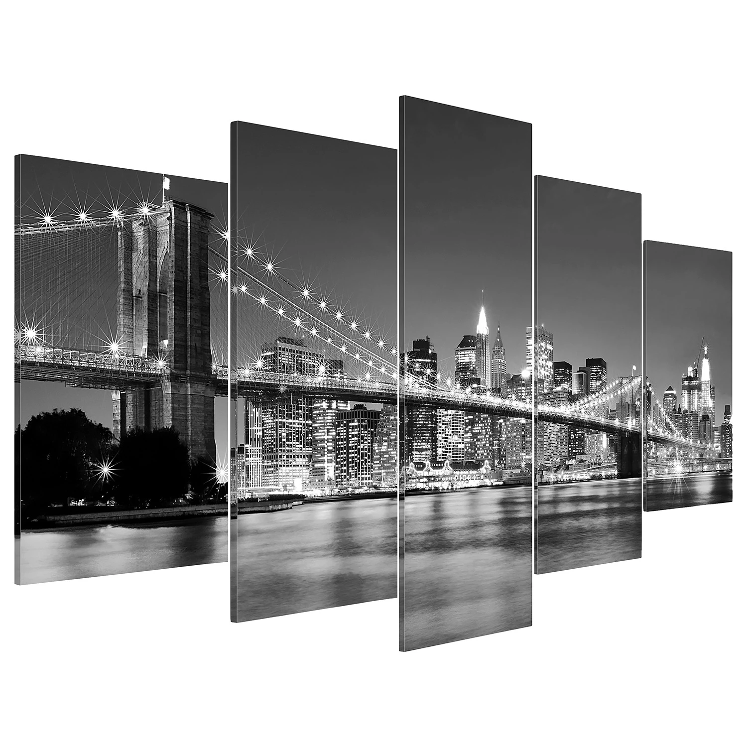 Artgeist Tableau déco Rêve au-dessus de New York - Toile - Noir / Blanc - 100 x 50 cm
