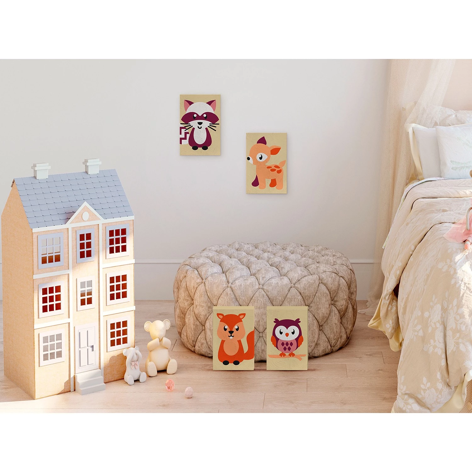 Artgeist Peinture par numéro - Animal de la forêt - Toile - Blanc – Image 2