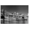 Bilderwelten Memoboard Nighttime Manhattan Bridge II - Acier / Film vinyle - Noir / Blanc - 60 x 40 cm
