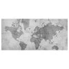 Bilderwelten Tableau magnétique Carte du monde II - Acier / Film vinyle - Gris