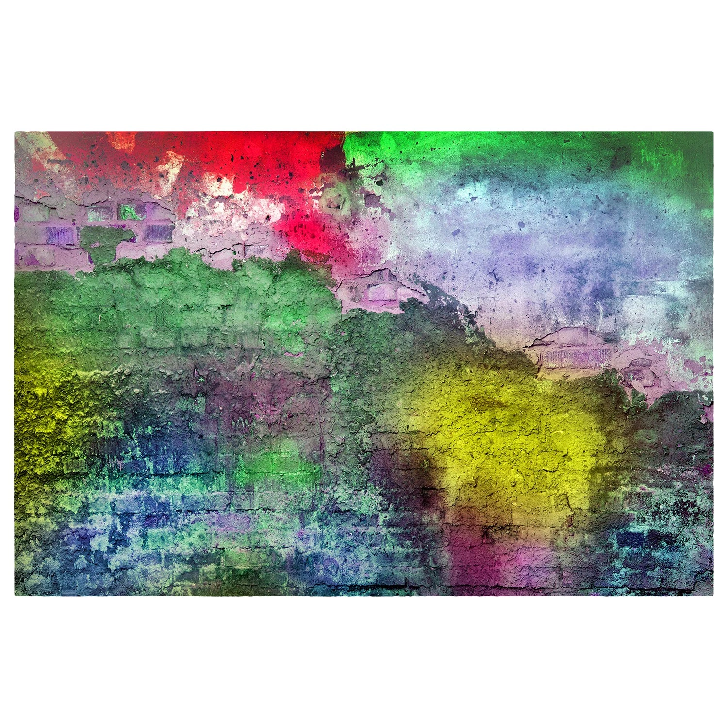 Bilderwelten Tableau magnétique Mur bariolé - Acier / Film vinyle - Multicolore - 90 x 60 cm