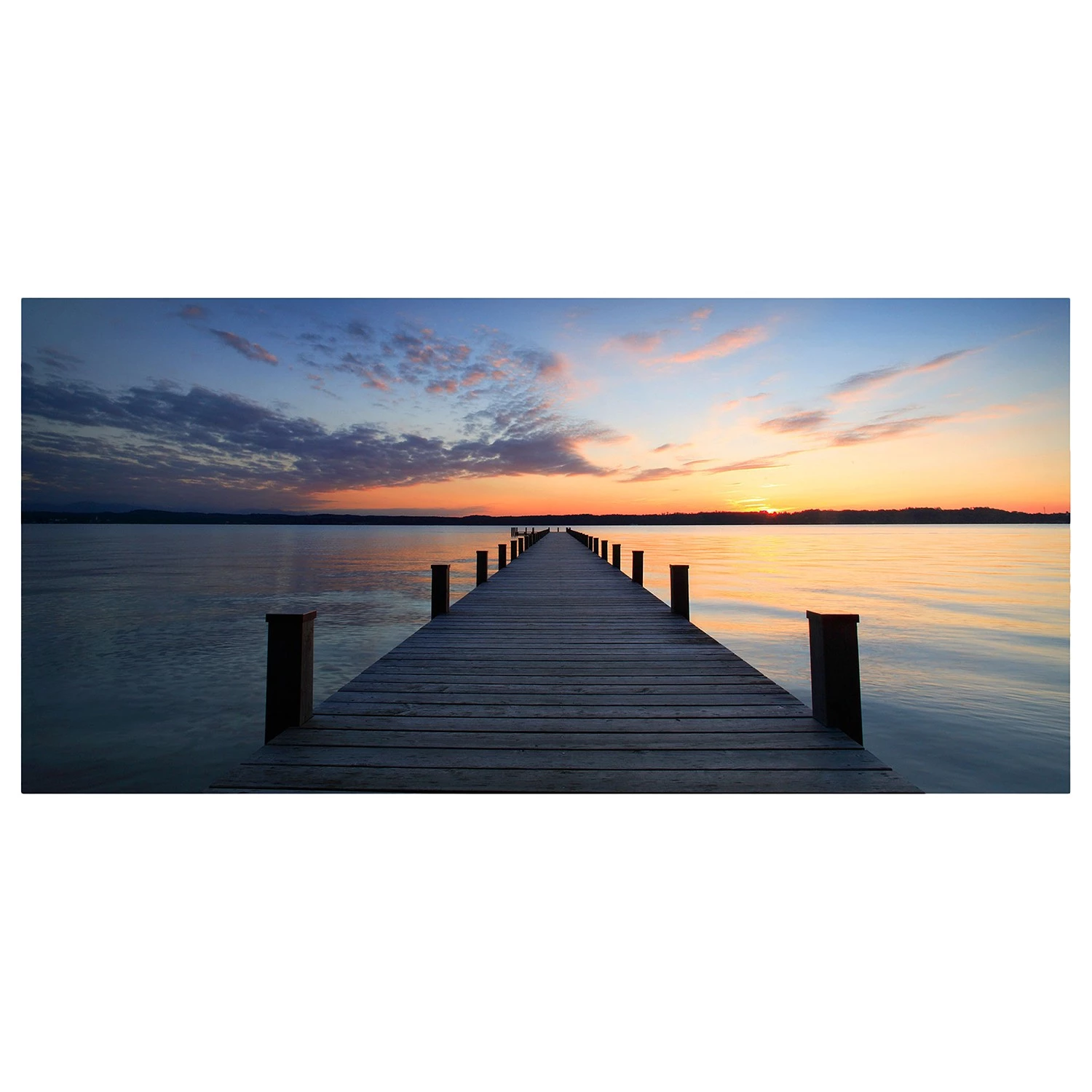 Bilderwelten Tableau magnétique Endroit calme - Acier / Film vinyle - Bleu / Orange