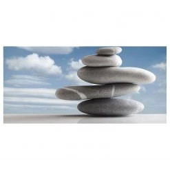 Bilderwelten Tableau magnétique In Balance - Acier / Film vinyle - Bleu / Gris