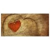 Bilderwelten Tableau magnétique Natural Love - Acier / Film vinyle - Rouge / Marron - 78 x 37 cm