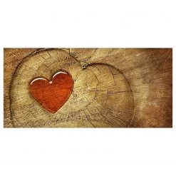 Bilderwelten Tableau magnétique Natural Love - Acier / Film vinyle - Rouge / Marron - 78 x 37 cm