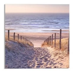 Reinders Tableau déco en verre Plage pastel - Verre de sécurité - Multicolore