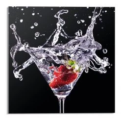 Reinders Tableau déco en verre Cocktail Splash I - Verre de sécurité - Noir