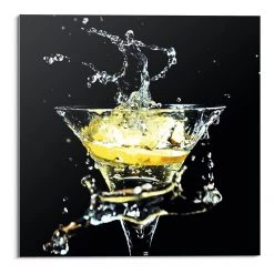 Reinders Tableau déco en verre Cocktail Splash II - Verre de sécurité - Jaune
