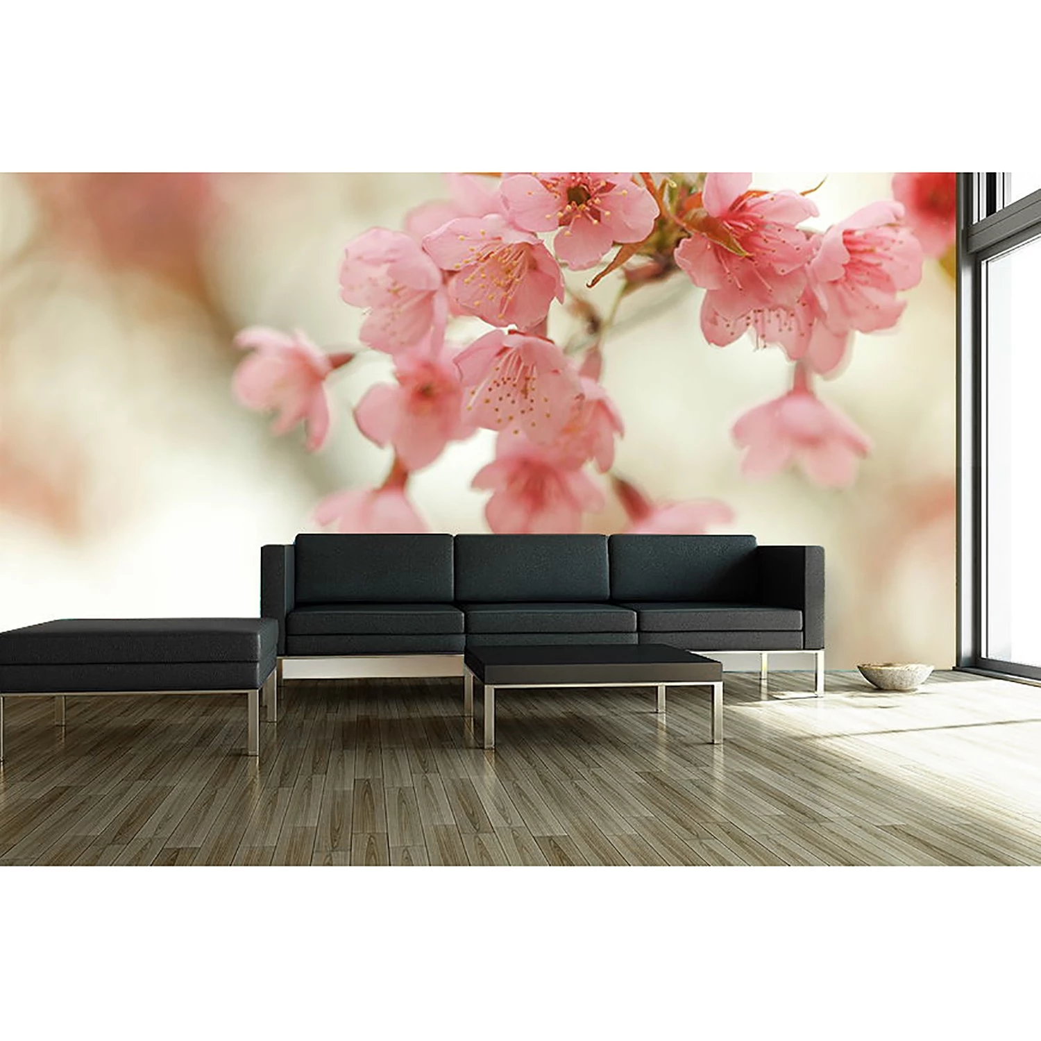 WandbilderXXL Papier peint en intissé Cherry Blossoms - Papier peint en intissé - Rose / Beige - 300 x 200 cm – Image 3