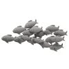 Boltze Décoration murale Banc de poissons I - Fer - Gris