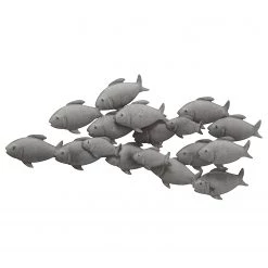 Boltze Décoration murale Banc de poissons I - Fer - Gris
