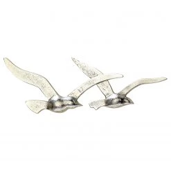 Boltze Décorations murales Oiseaux (2 élém.) - Aluminium - Argenté