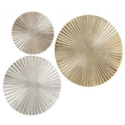 Boltze Décorations murales Icare (3 éléments) - Aluminium - Doré / Argenté