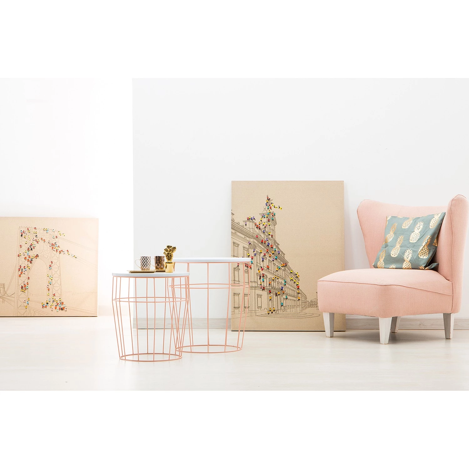 Kayoom Impression sur toile Foule II - Toile - Beige – Image 2