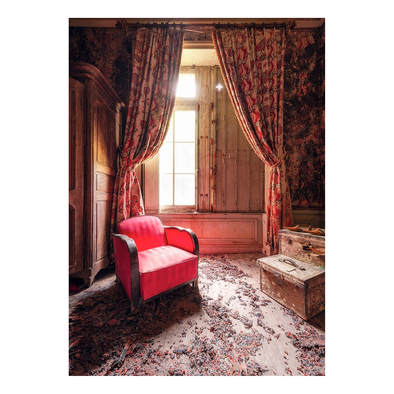 Komar Papier peint en intissé Stuhlleben - Intissé - Rouge / Marron