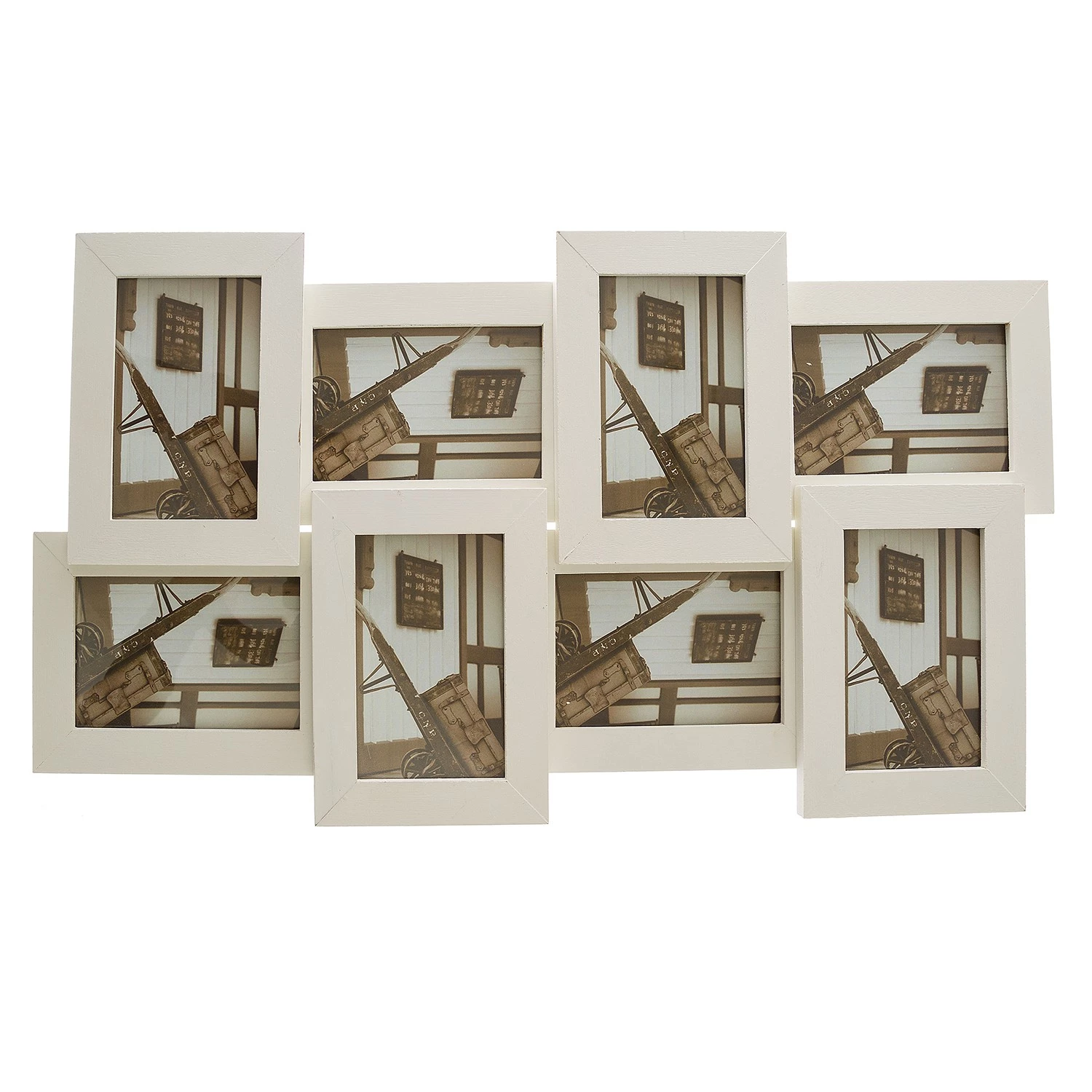 My Flair Cadres photo Lucy (lot de 8) - Sapin verni - Blanc