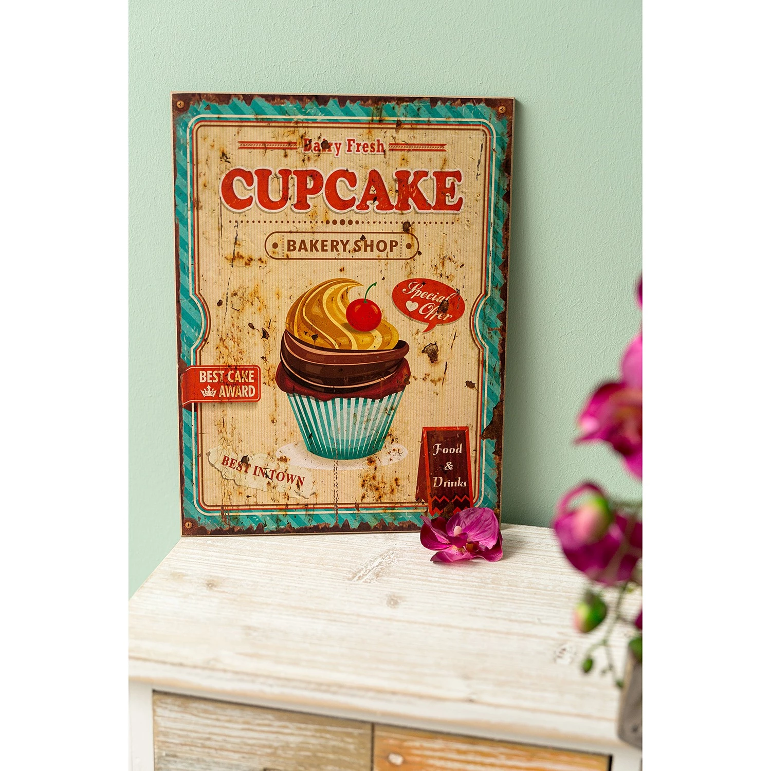 My Flair Panneau décoratif Cupcake III - Sapin - Beige – Image 2