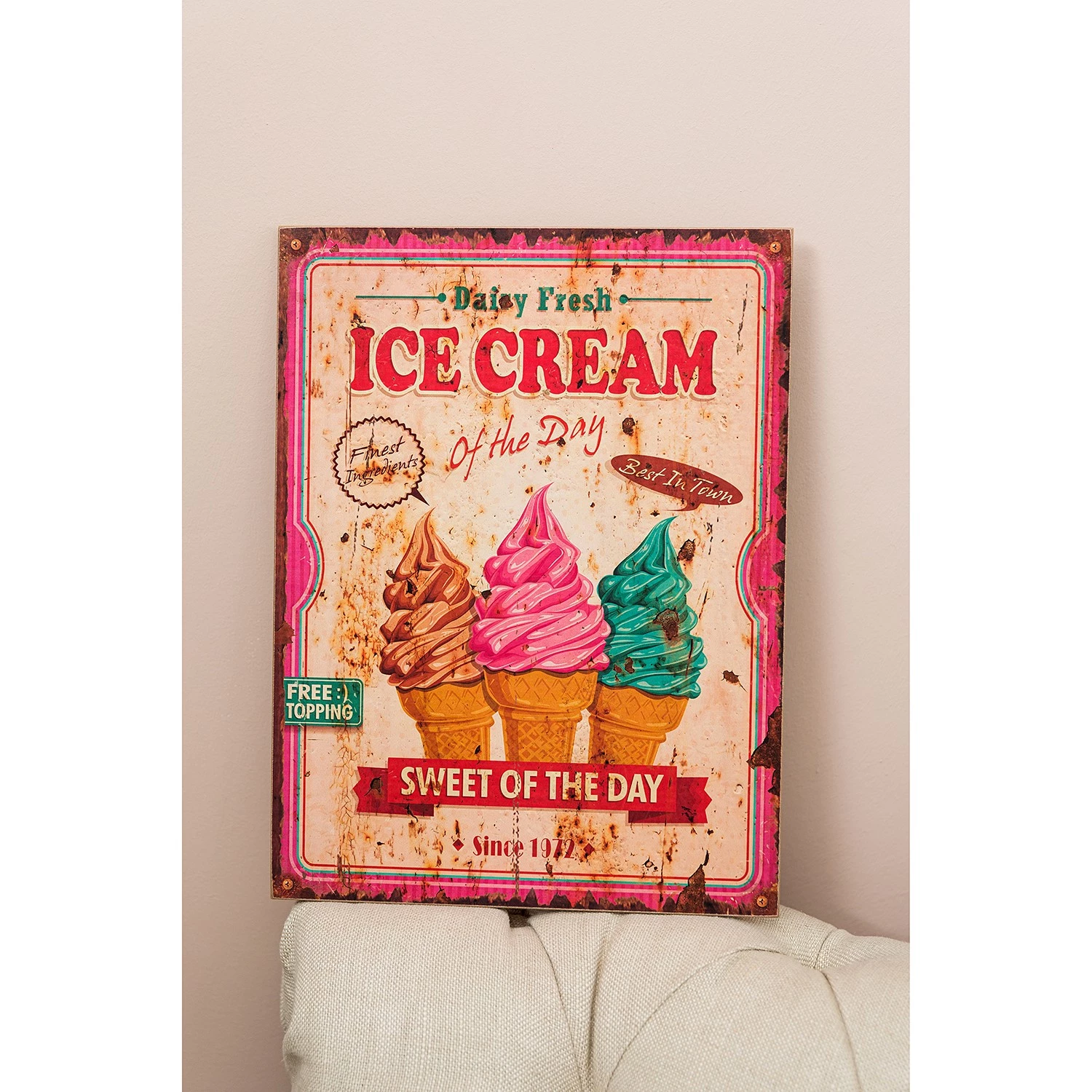 My Flair Panneau décoratif Ice Cream - Sapin - Rose – Image 2