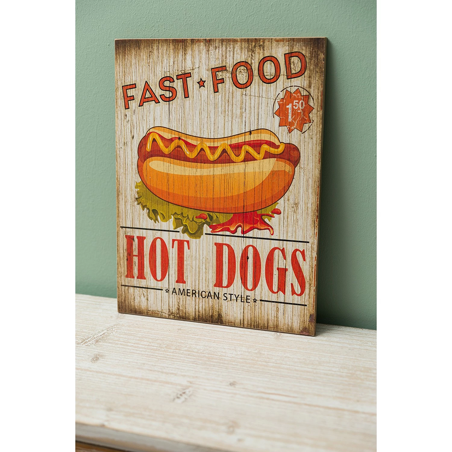 My Flair Panneau décoratif Hot Dogs - Sapin - Beige – Image 3