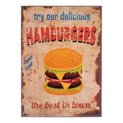 My Flair Panneau décoratif Hamburgers - Fer - Beige