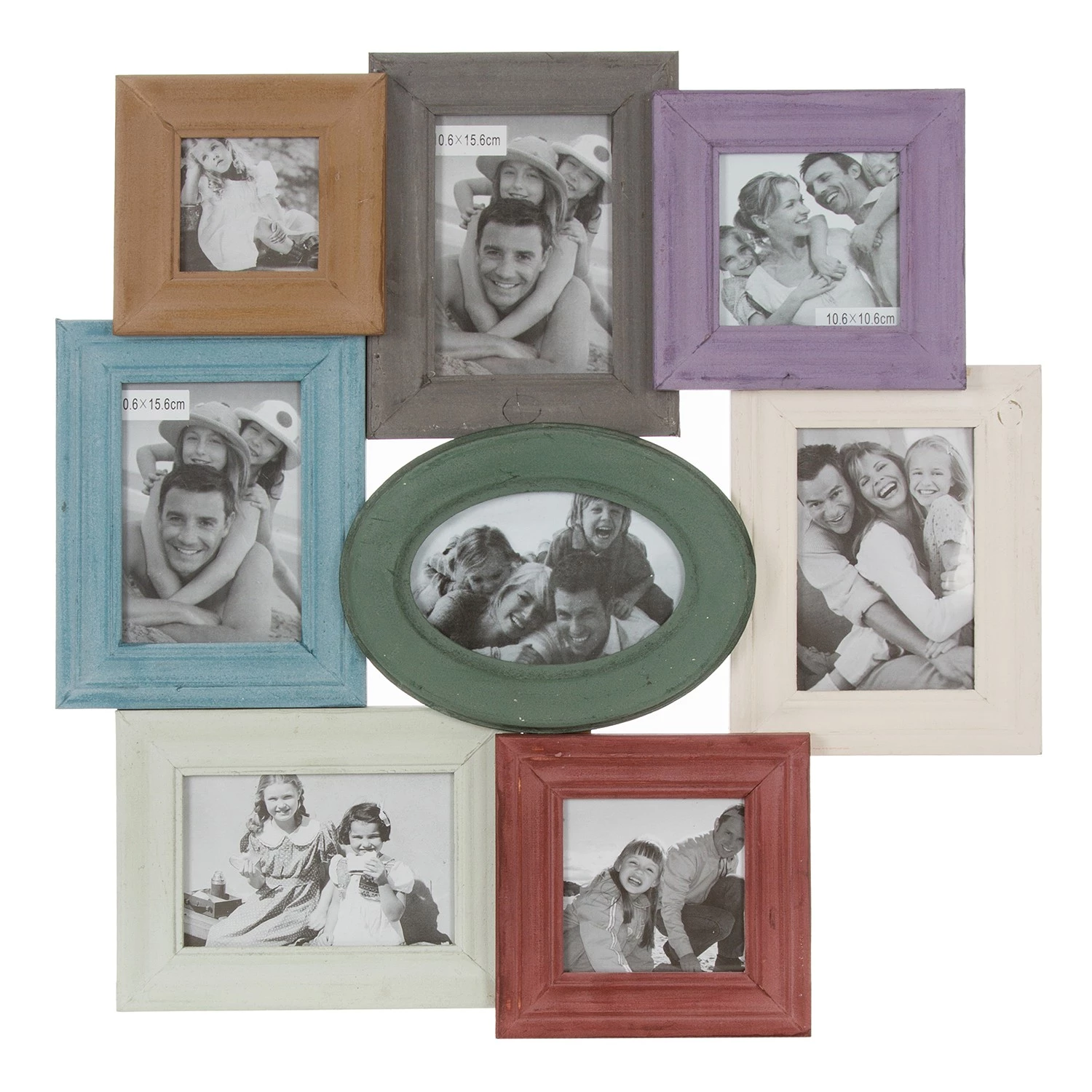 My Flair Pêle-mêle Filipa (8 éléments) - Sapin verni - Multicolore