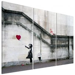 Artgeist Tableau déco Girl With a Balloon - Toile - Multicolore - 90 x 60 cm