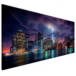 Artgeist Tableau déco New York Dark City - Toile - Multicolore - 150 x 50 cm