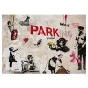 Artgeist Papier peint Graffiti Collage (Banksy) - Intissé - Multicolore - 350 x 245 cm
