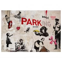 Artgeist Papier peint Graffiti Collage (Banksy) - Intissé - Multicolore - 350 x 245 cm