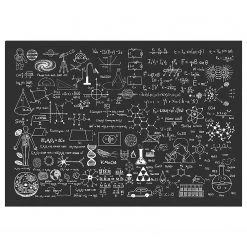 Artgeist Papier peint en intissé Chalkboard - Intissé - Noir / Blanc - 400 x 280 cm
