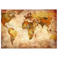 Artgeist Papier peint en intissé Planisphère - Intissé - Multicolore - 100 x 70 cm