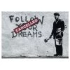 Artgeist Papier peint Dreams Cancelled (Banksy) - Intissé - Gris / Noir - 350 x 245 cm