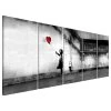 Artgeist Tableau déco Runaway Balloon (Banksy) - Toile - Multicolore - 225 x 90 cm