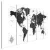 Artgeist Tableau déco Black & White Map (5 élém.) - Toile - Multicolore - 225 x 90 cm