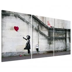 Artgeist Tableau déco Espoir (Bansky) - Toile - Multicolore - 120 x 60 cm