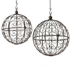 Boltze Suspensions déco Avis (2 éléments) - Fer - Marron