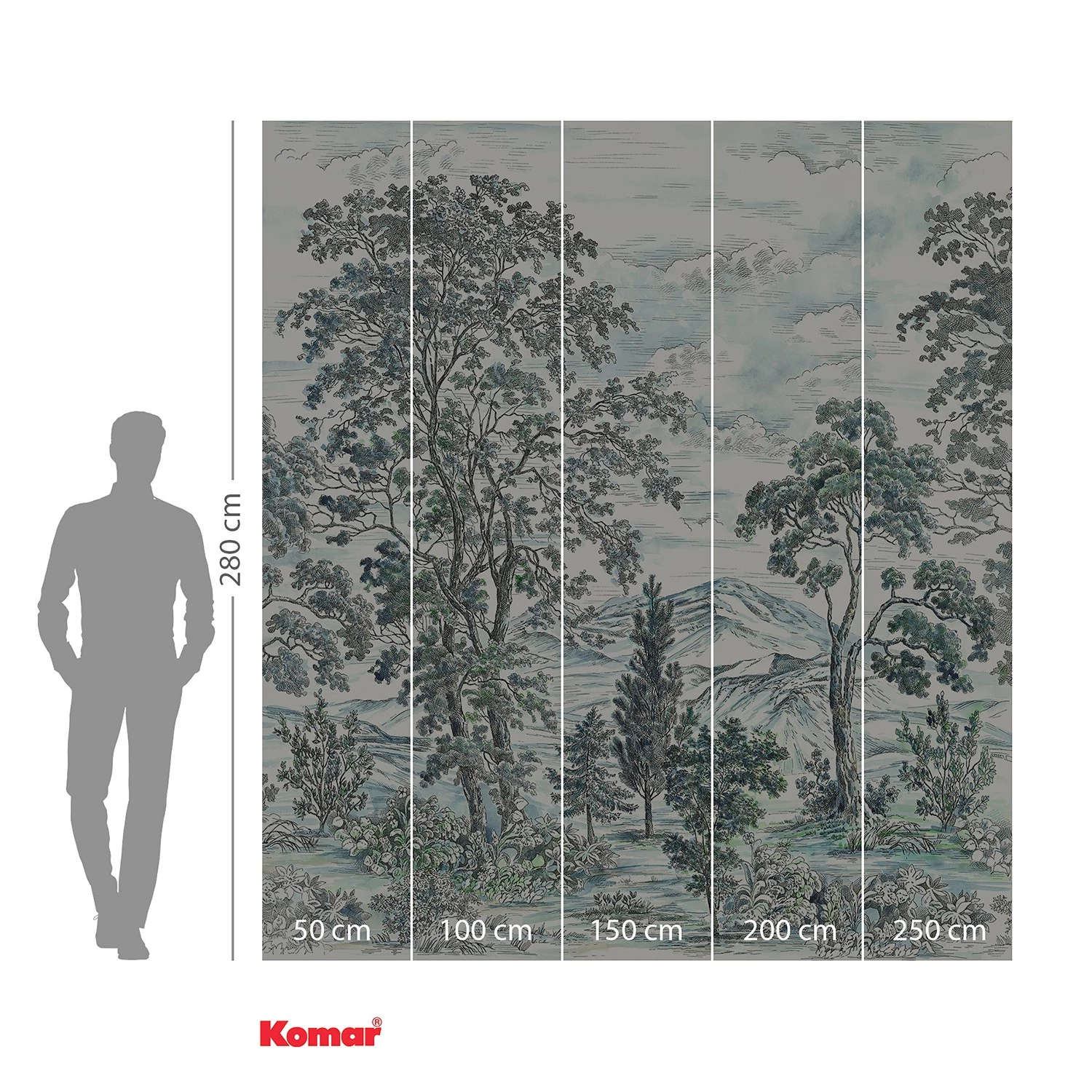 Komar Papier peint intissé Highland Trees - Intissé - Multicolore – Image 4