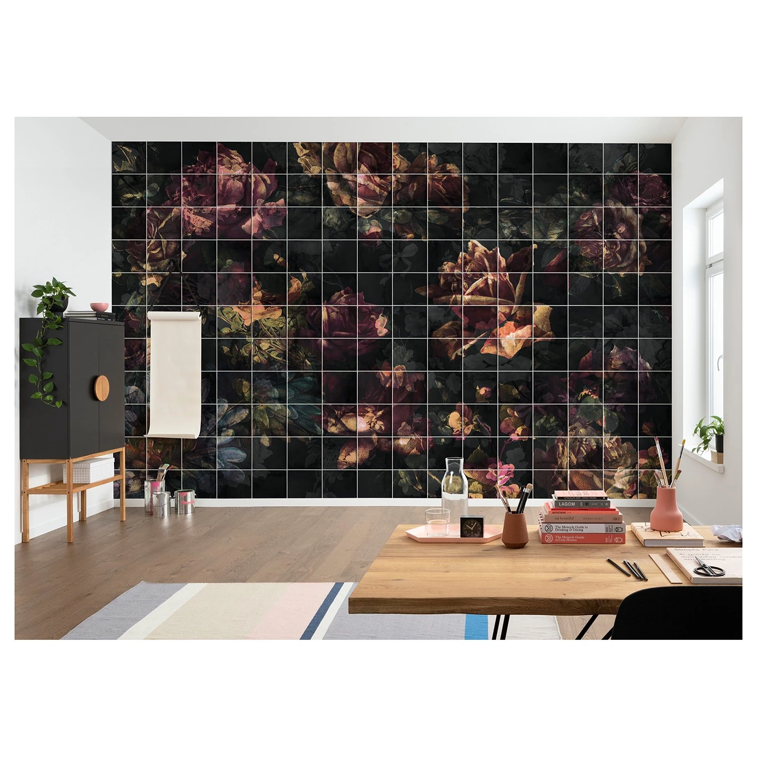 Komar Papier peint intissé Tiles Flowers - Intissé - Multicolore – Image 2