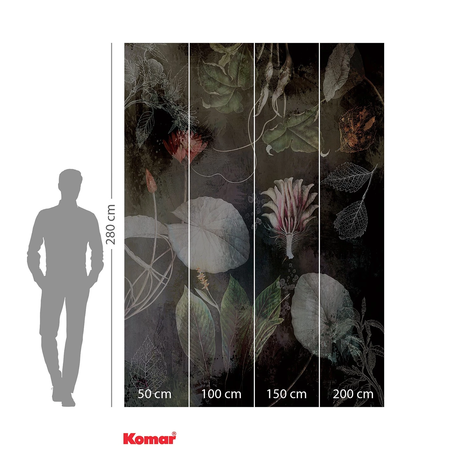 Komar Papier peint intissé Night Flowers - Intissé - Multicolore – Image 4