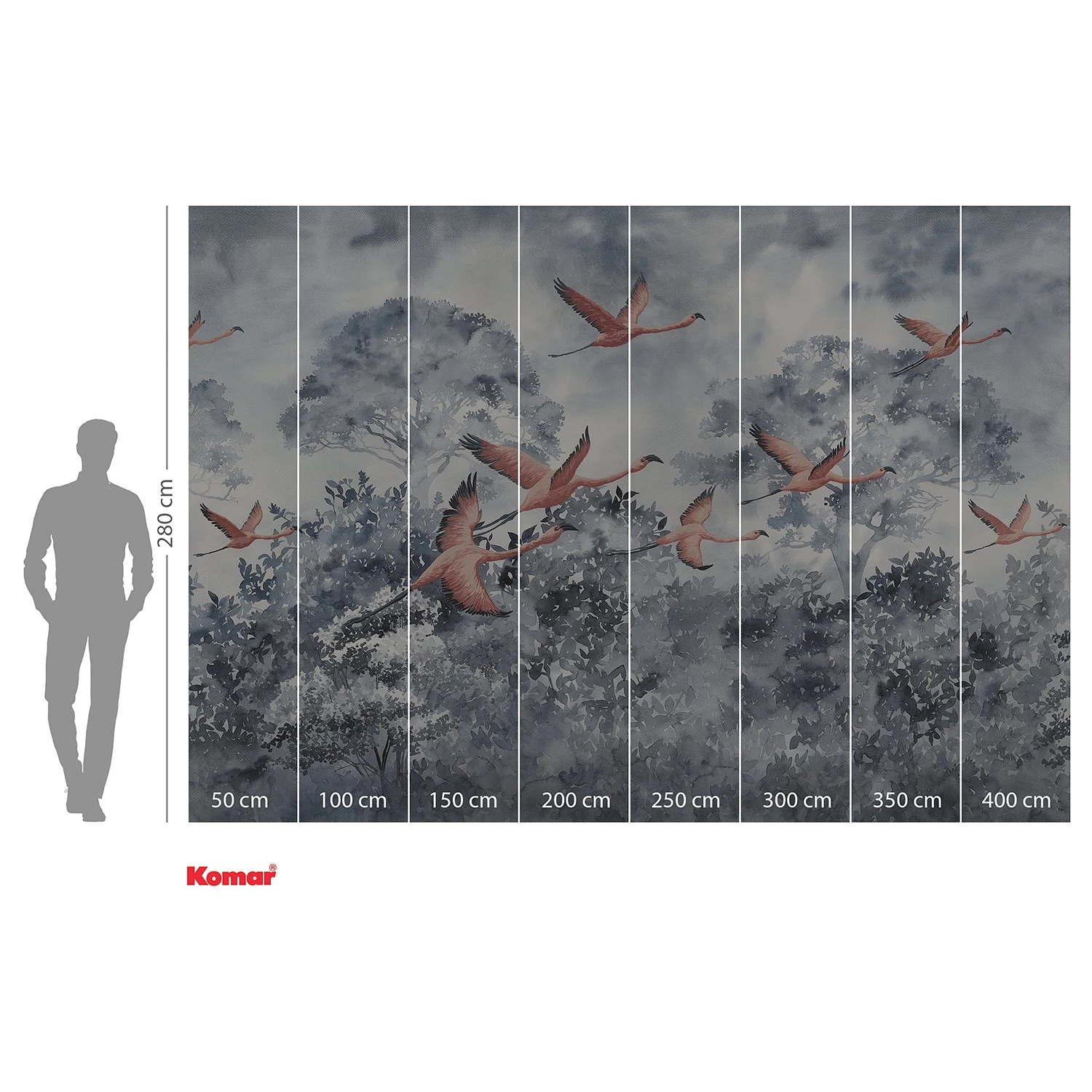 Komar Papier peint intissé Flamingos - Intissé - Multicolore – Image 4