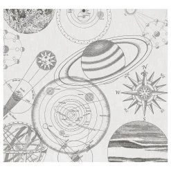 Komar Papier peint intissé Cosmos Sketch - Intissé - Noir / Blanc