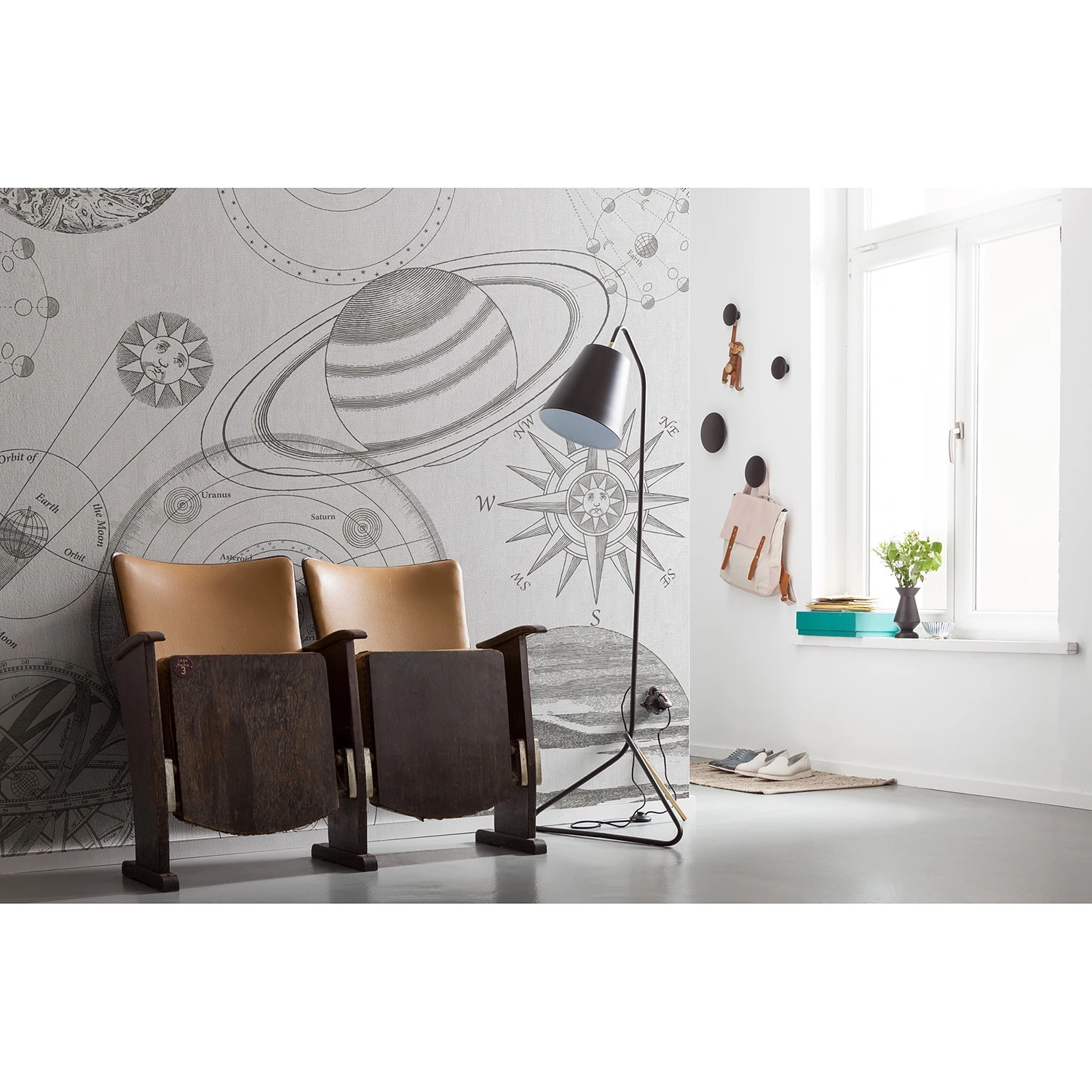 Komar Papier peint intissé Cosmos Sketch - Intissé - Noir / Blanc – Image 2