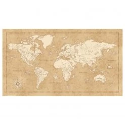 Komar Papier peint intissé Vintage World Map - Intissé - Beige